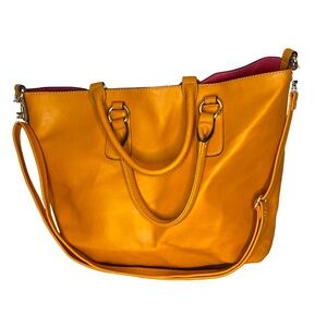 DAVID JONES Burnt Orange Tote Bag Removable Crossbody Strap Shoulder Bag
